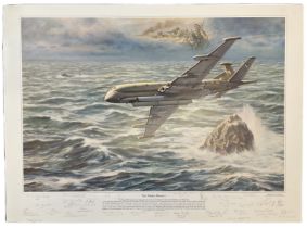 Nimrod MR2 multiple signed Ronald Wong print The Mighty Hunters. This has 27 autographs of Wong,