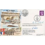 Fall of France double signed 50th ann WW2 cover JS50/40/3. Signed by veterans Lt Gen Sir Derek