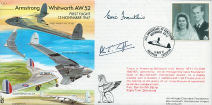 Multiple signed Experimental Jet Aircraft Cover EJA2 Armstrong Whitworth AW52 signed by test pilot
