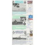 WW2 Navy collection of three official covers Comm. 50th ann Japanese Surrender, signed in total by