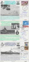 WW2 Navy collection of three official covers Comm. 50th ann Japanese Surrender, signed in total by