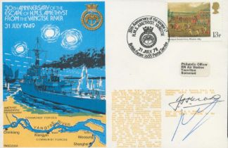 Navy Yangtse River Incident 30th anniversary cover signed by Commander J.S Kerans DSO, Captain of