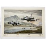 RAF Jaguar multiple signed print Broken Silence by Michael Rondat. Limited edition 272/350 approx.