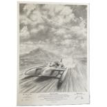 Donald Campbell print Tomorrows Salute 16 x 12 inch b/w signed by Sqn Ldr Don Dale Vulcan pilot