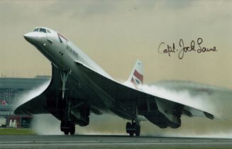 Capt Jock Lowe The Longest Serving Pilot Of Concorde signed 12 x 8 colour photo. Captain W. D. (