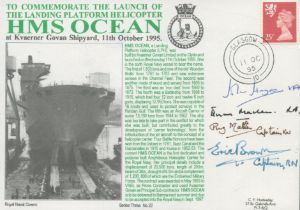 WW2 test pilot Eric Winkle Brown DSC AFC signed official HMS Ocean Navy cover 1995. Rare special