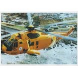 Seven RAF Lossiemouth Helicopter search and rescue crew signed stunning 16 x 12 inch colour close up