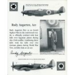 WWII Fighter Pilot Ace, Israeli Rudy Augarten autographed 8 x 10 montage Photo. During the course of