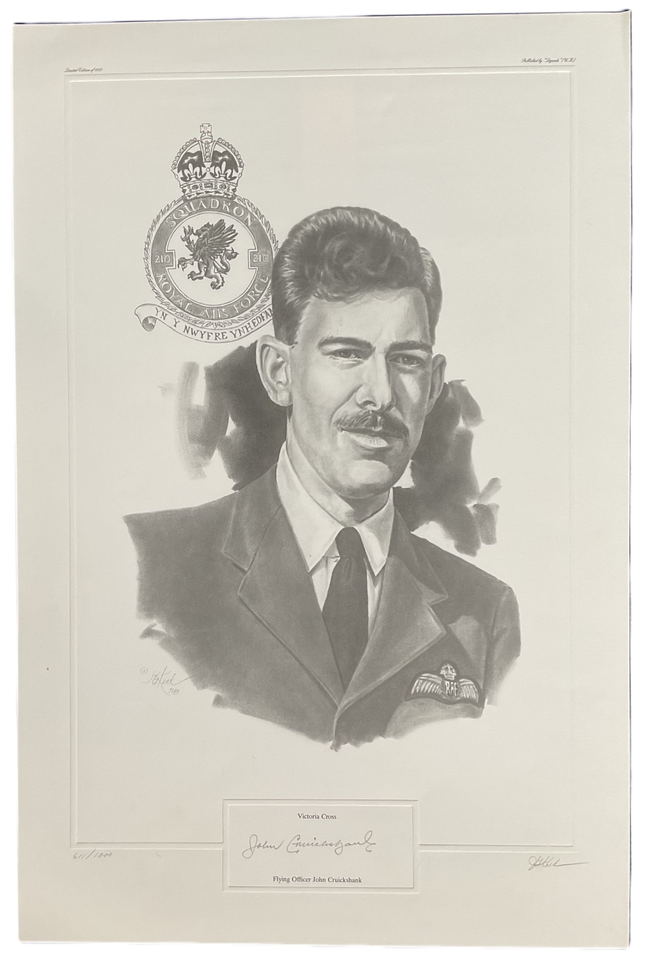 WW2 John Cruickshank VC Signed Legends Victoria Cross Ltd Edition Aviation Portrait Prints.