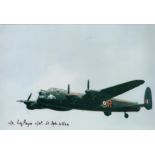 WW2 W/O Reg Payne W/Op 50sqn RAF signed colour 12 x 8 inch photo. Bomber Command Having completed
