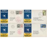 1965 Air New Zealand scarce collection of four first flight covers for DC8 14/12/65 flights Los