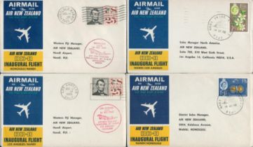 1965 Air New Zealand scarce collection of four first flight covers for DC8 14/12/65 flights Los