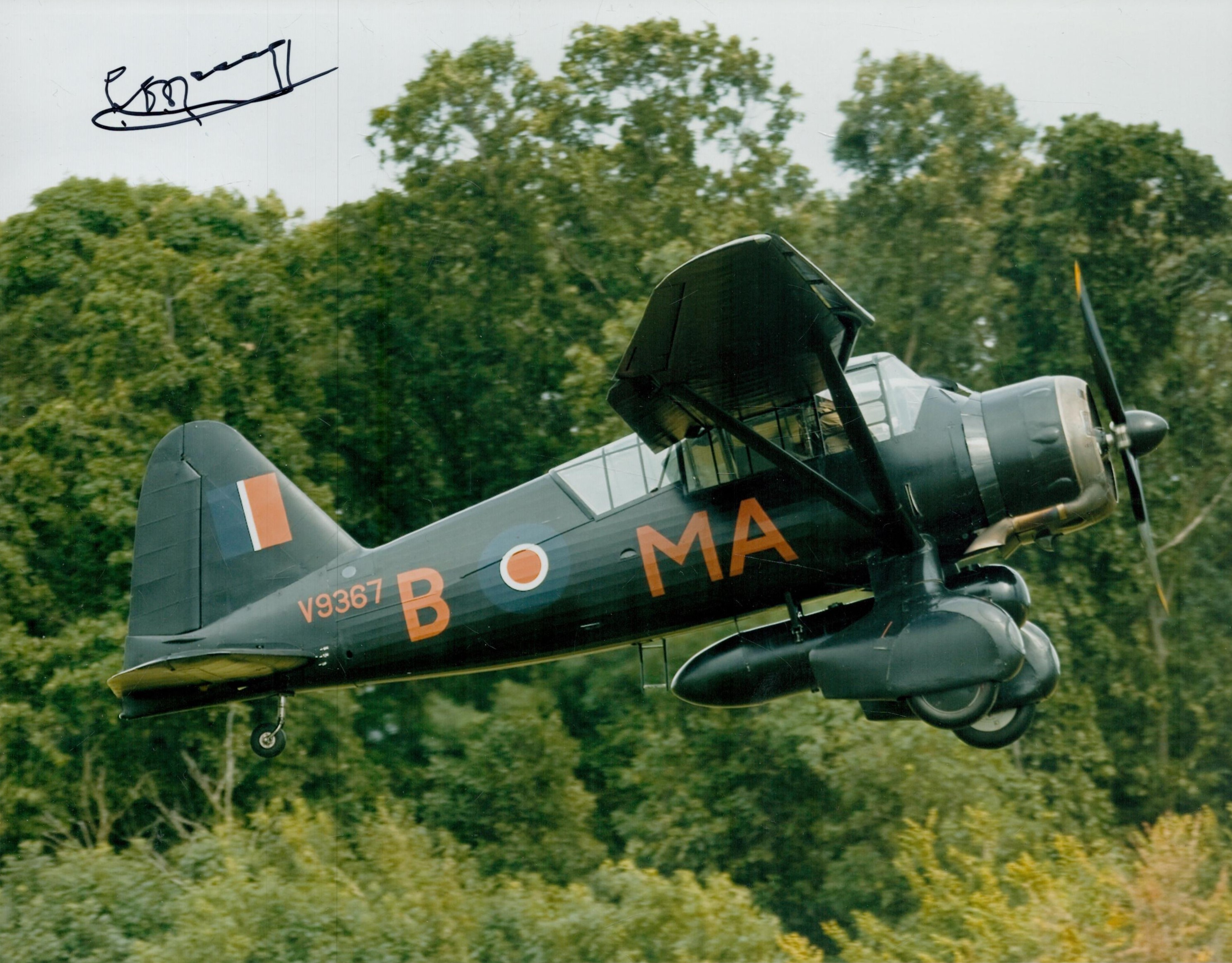 WW2 SOE Lysander occupied Europe drop pilot Len Ratcliff DFC signed 10 x 8 inch colour RAF