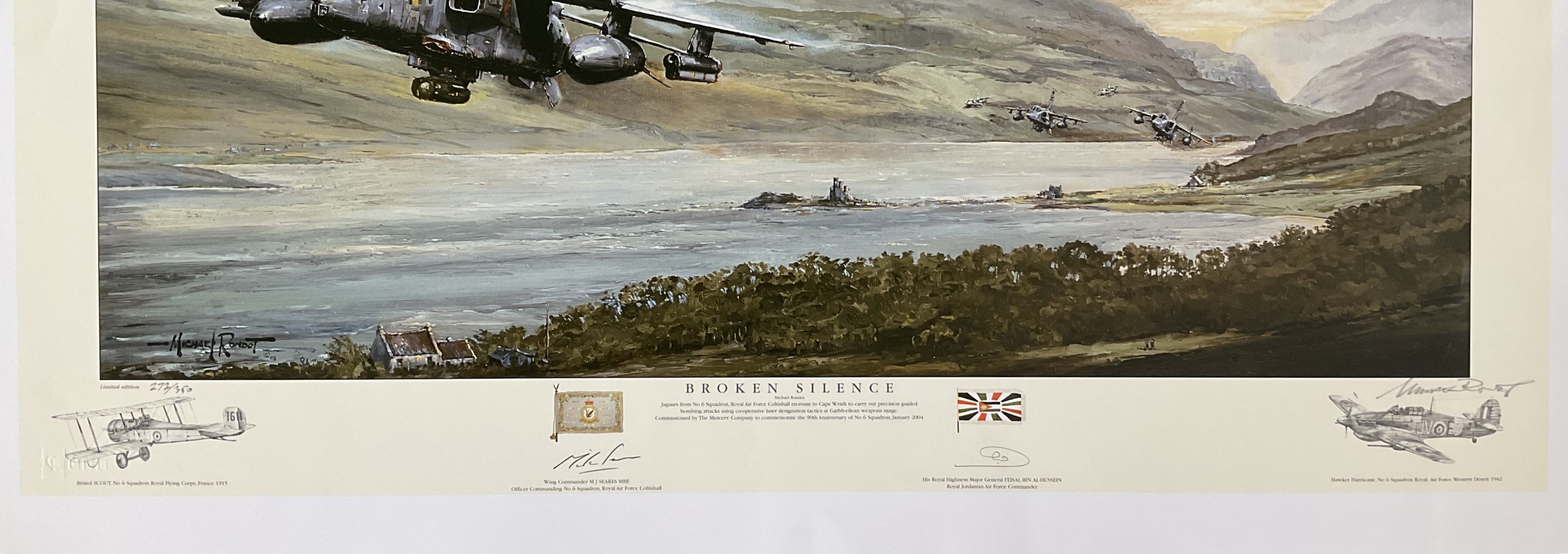 RAF Jaguar multiple signed print Broken Silence by Michael Rondat. Limited edition 272/350 approx. - Image 2 of 2