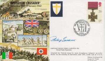 Capt Phillip Gardner VC Victoria Cross winner signed 50th ann WW2 cover Operation Crusader js50/41/