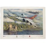 Tornado GR4 multiple signed Ronald Wong print Aim Sure Limited edition signed by Wong and Two RAF