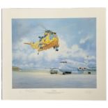 Sea King and Nimrod print Partners signed by artist Neil Foggo and a winchman. Lovely print of