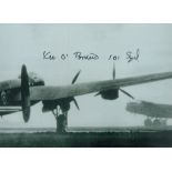 WW2 W/O Ken O'Brian DFM 101 sqn bomber command veteran signed 6 x inch b/w bomber photo. Good