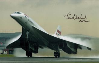 Capt Tim Orchard Concorde Flight Record New York signed 12 x 8 colour photo. Senior First Officer