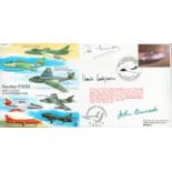 Multiple signed Experimental Jet Aircraft Cover RAF EJA9 Hawker P1052 signed by Test pilots Thomas