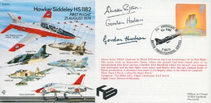 Multiple signed Experimental Jet Aircraft Cover RAF EJA(S)1 Hawker Siddeley HS1182 First Flight Hawk