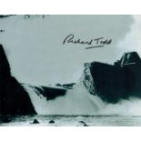Richard Todd signed breached Dam photo as Dambuster Guy Gibson VC 617 sqn WW2. Richard Andrew