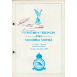 WW2 Pathfinders CO AVM Don Bennett signed rare 1985 Flying Boat reunion Memorial Service