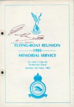 WW2 Pathfinders CO AVM Don Bennett signed rare 1985 Flying Boat reunion Memorial Service