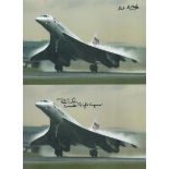 Concorde collection of four stunning 12 x 8 colour photos signed by Captains David Leney, Jeremy