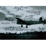 Halifax Photo Signed 9 WW2 RAF Bomber Command Halifax Veterans. This 6" x 8" Halifax Photo has