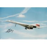 Les Brodie piloted the last ever flight of Concorde signed 12 x 8 colour photo. Super image with