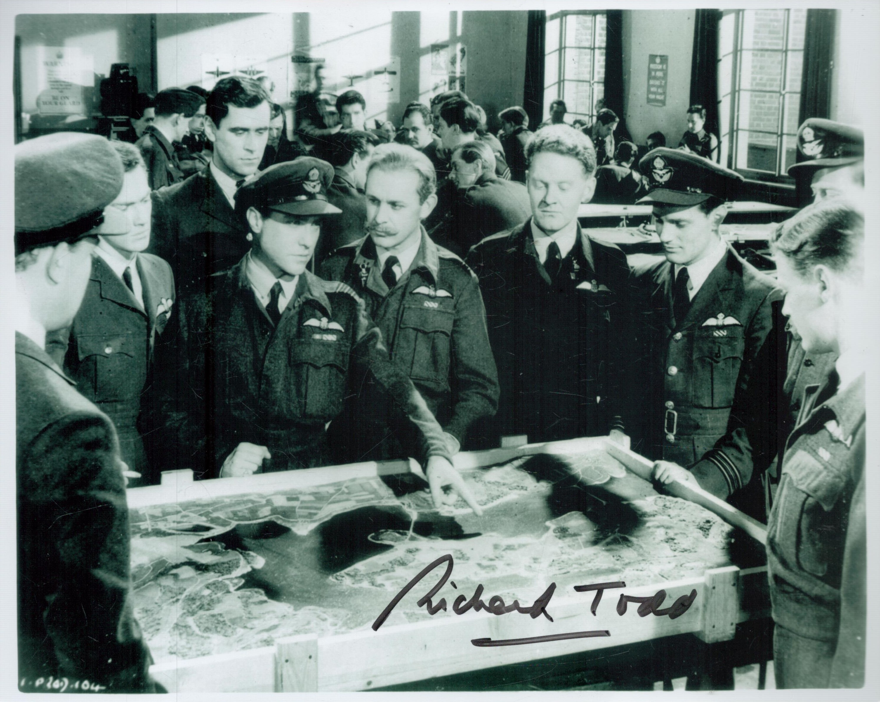 Guy Gibson Dambuster actor Richard Todd signed collection of three 10 x 8 inch b/w photo, all scenes - Image 2 of 2