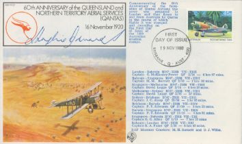 WW2 Hughie Edwards VC DSO DFC Victoria Cross winner signed QANTAS 60th ann 1st flight cover. Air