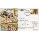 Fall of Singapore double signed 50th ann WW2 cover JS50/42/2. Signed by veterans Duncan Ferguson and