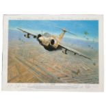 RAF Buccaneer bomber multiple signed Ronald Wong print Sky Pirate. Limited edition signed by Wong,