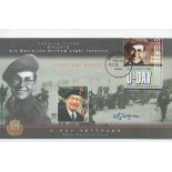 WW2 D-Day veteran Derrick Tyson 8th Durham light infantry signed 2004 60th ann D-Day cover dedicated