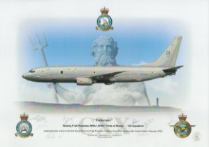 Boeing P8A Poseidon Pride of Moray multiple signed Print Endurance 16 x 1 inches with eight