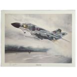 Airbourne RAF print signed by artist Anthony J C Davies, limited edition 49/750 printed on board