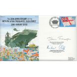 Falklands War commanders Mjr Gen Julian Thompson and Capt Michael Clapp signed scarce 2002, 20th ann