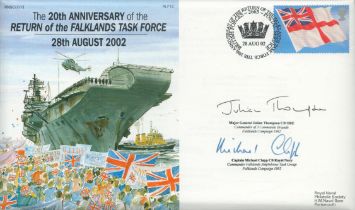 Falklands War commanders Mjr Gen Julian Thompson and Capt Michael Clapp signed scarce 2002, 20th ann