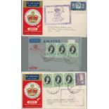 1953 Qantas Airmail Coronation flight cover collection. Four covers and two airletters, Includes
