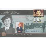 WW2 Bletchley Park codebreaker Jean Valentine signed 2004 60th ann D-Day cover dedicated to her.