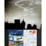 23 WW2 RAF Battle Of Britain Veterans signed Night Blitz Postal Cover and photo. 50th ann Battle