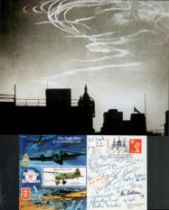 23 WW2 RAF Battle Of Britain Veterans signed Night Blitz Postal Cover and photo. 50th ann Battle