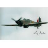 Battle Britain pilot Tony Iveson signed colour Hurricane photo WW2 RAF 617 sqn. 12 x 8 colour hand