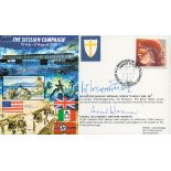 The Sicilian Campaign double signed 50th ann WW2 cover JS50/43/8. Signed by veterans Brig Walker