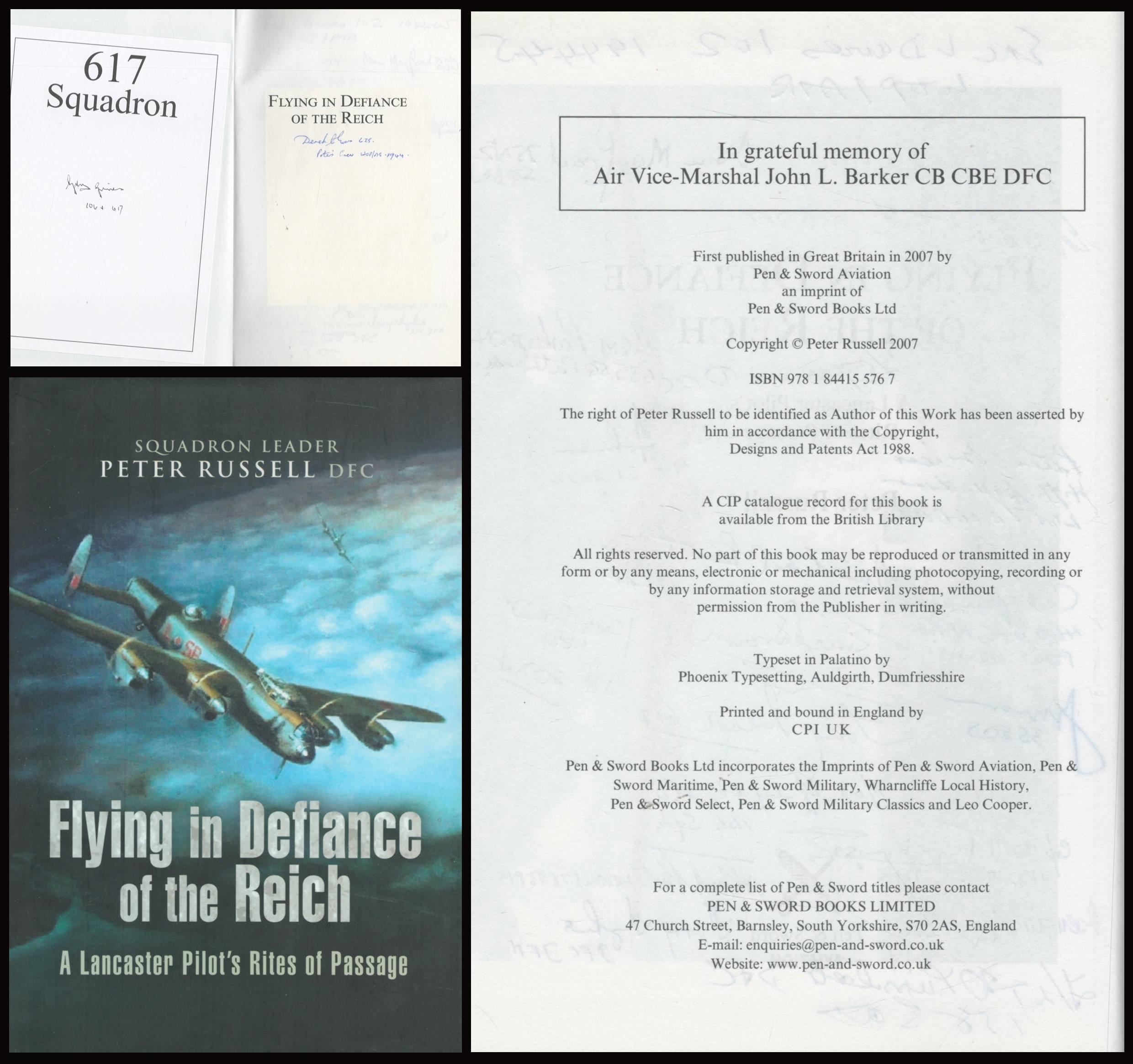 Flying In Defiance Of The Reich Signed 33 WW2 RAF Bomber Command Veterans. Flying In Defiance Of The - Image 2 of 2