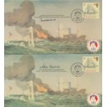 Falklands War two Navy covers signed by Ad Sir John Woodward Commander Battle Task force and Ad