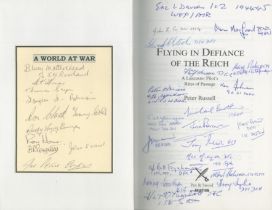 Flying In Defiance Of The Reich Signed 33 WW2 RAF Bomber Command Veterans. Flying In Defiance Of The