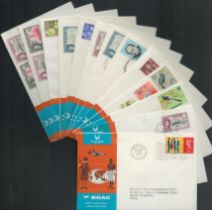 1965 BOAC collection of 13 first flight covers for the London and Nandi service. Stamps and